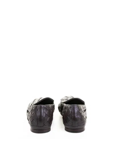 Henderson Moccasin Slip On In Woven Nappa Dark Brown In Brown
