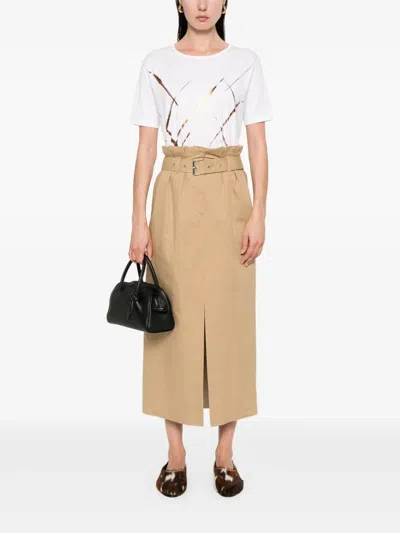 Herno White Cotton Blend T-shirts And Polos In Neutral