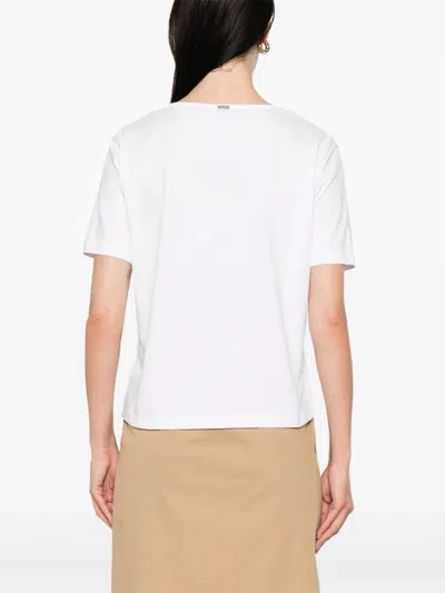 Herno White Cotton Blend T-shirts And Polos In Neutral