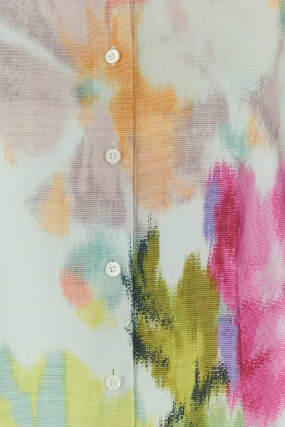 Loewe Short Sleeve Trapeze Shirt In Cotton And Silk In Multi