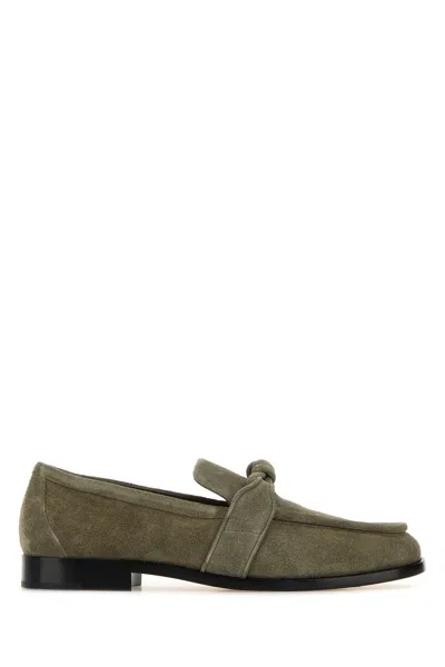 Bottega Veneta Sage Suede Astaire Loafers