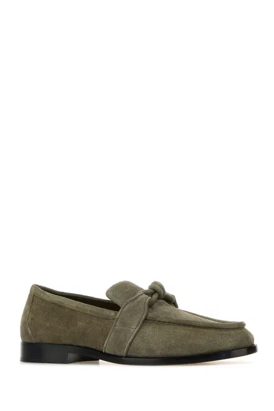 Bottega Veneta Sage Suede Astaire Loafers