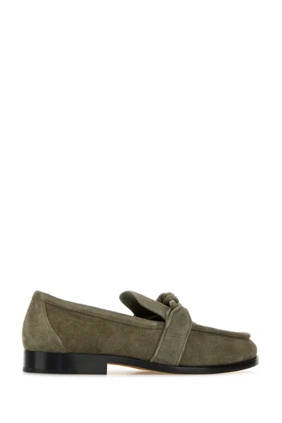 Bottega Veneta Sage Suede Astaire Loafers