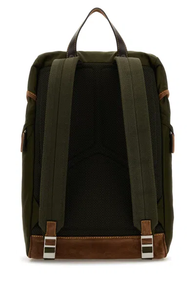 Prada Zaino In Re-nylon Verde Oliva  Uomo