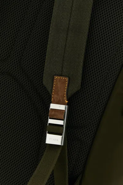 Prada Zaino In Re-nylon Verde Oliva  Uomo