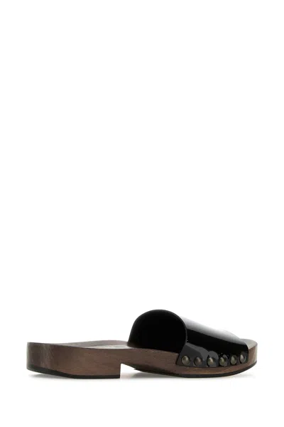 Miu Miu Zoccoli In Pelle Nera Donna In Black