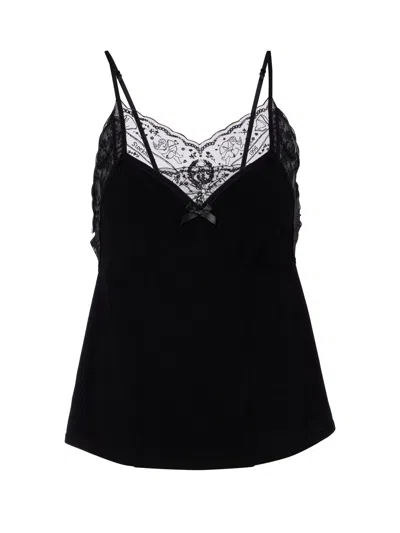Acne Studios Lace Strap Blouse Woman Black In Black