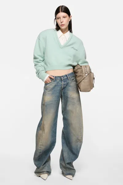 Acne Studios Denim Trousers With Belt Loops In Blue