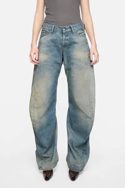 Acne Studios Denim Trousers With Belt Loops In Blue