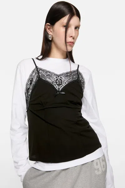Acne Studios Lace Strap Blouse Woman Black In Black