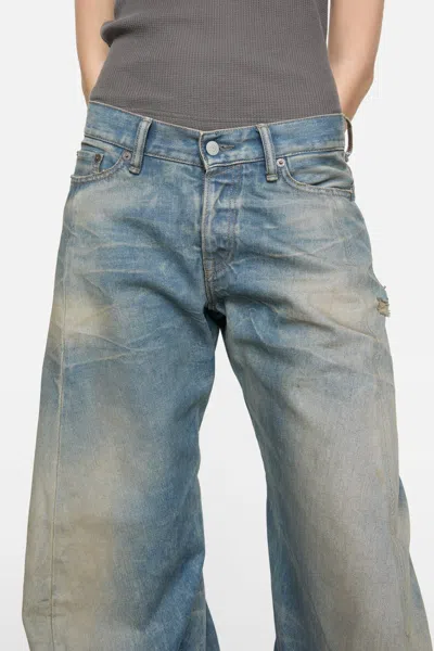 Acne Studios Denim Trousers With Belt Loops In Blue