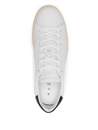 Hogan Leather Sneakers With Perforated Round Toe