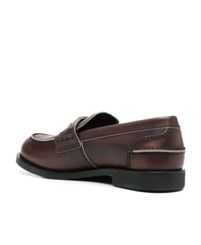 Miu Miu Logo Embossed Calf Leather Loafers