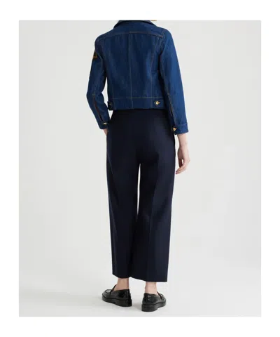 Patou High Waist Wide-leg Trousers In Blue