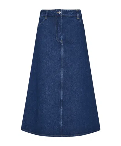 Studio Nicholson Baringo Denim Skirt In Blue