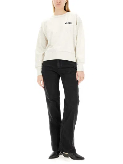 Isabel Marant Shad Crew Neck Sweatshirt In White