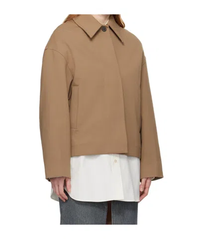 Studio Nicholson Drop-shoulder Long-sleeve Jacket In Brown