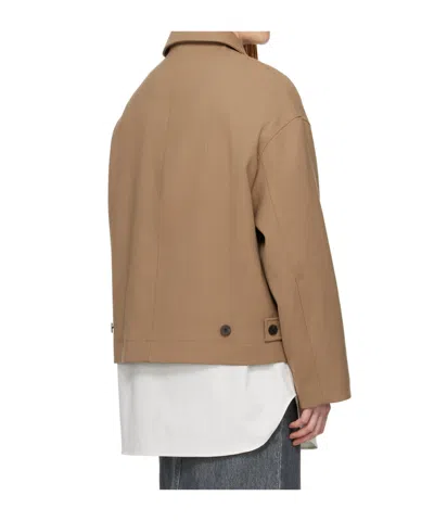 Studio Nicholson Drop-shoulder Long-sleeve Jacket In Brown