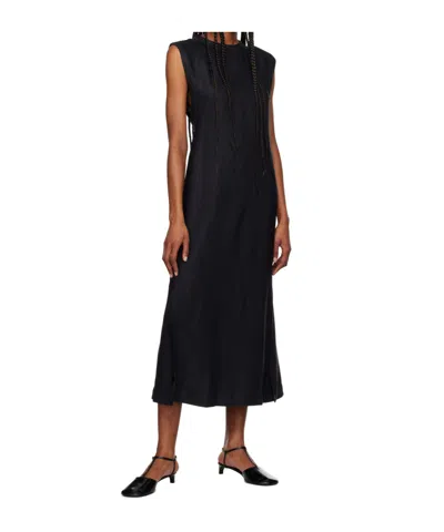 Studio Nicholson Navy Sevan Maxi Dress In Black