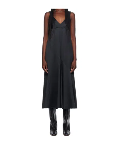 Studio Nicholson Navy Wylie Maxi Dress In Black