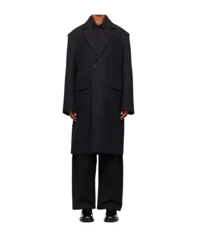 Studio Nicholson Gray Brooke Coat In Black