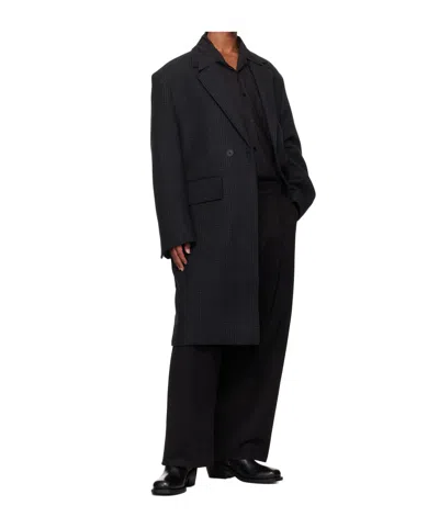 Studio Nicholson Gray Brooke Coat In Black