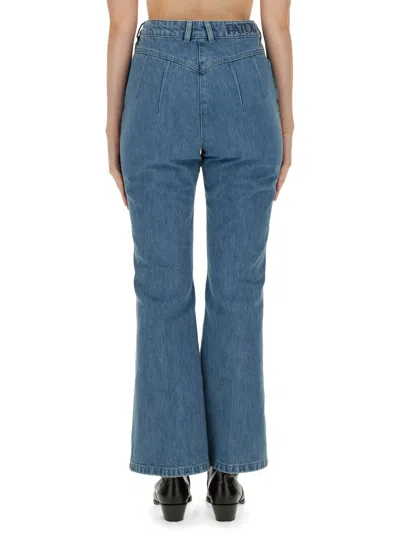 Patou Flare Fit Designer Jeans In Blue