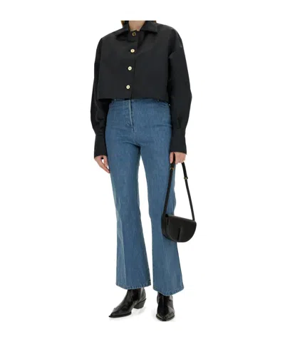 Patou Flare Fit Designer Jeans In Blue
