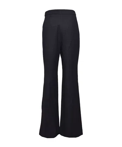 Patou Button-detailed Tweed Flared Trousers In Black