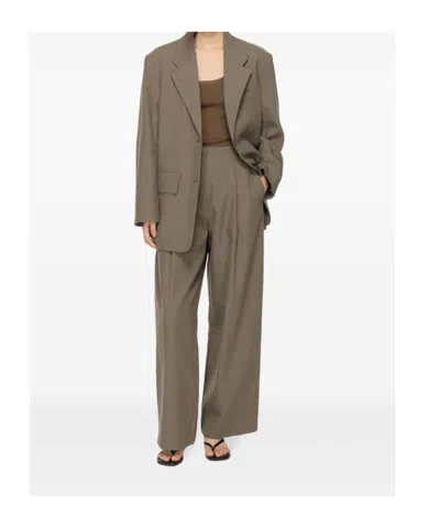 Studio Nicholson Wool Single-breasted Blazer Jacket In Green