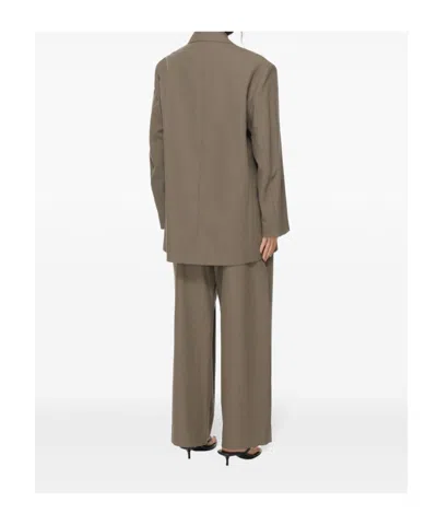 Studio Nicholson Wool Single-breasted Blazer Jacket In Green