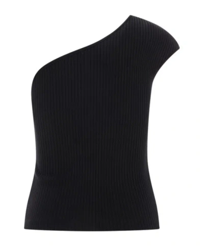 Agolde Nessa One Shoulder Top In Black