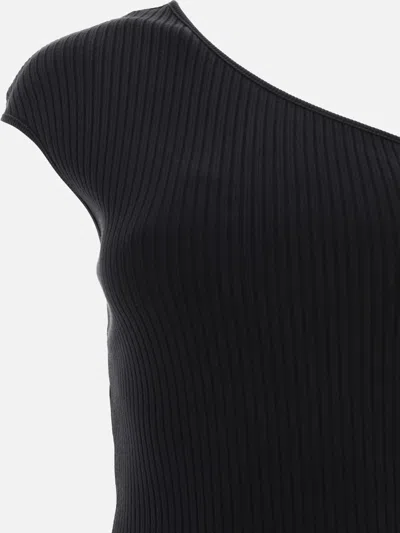 Agolde Nessa One Shoulder Top In Black