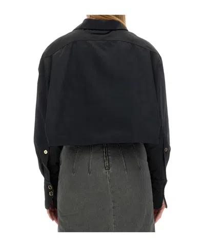 Patou Jacket Cropped Length Gold Buttons In Gray