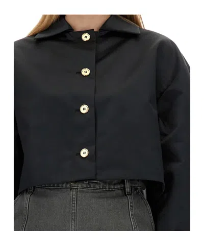 Patou Jacket Cropped Length Gold Buttons In Gray