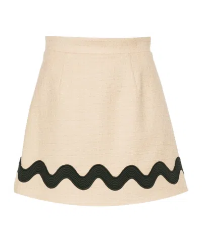 Patou Iconic Tweed Mini Skirt In Pink