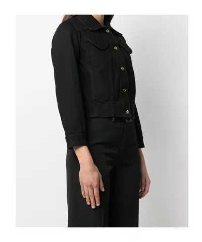 Patou Logo Embroidered Denim Jacket In Black