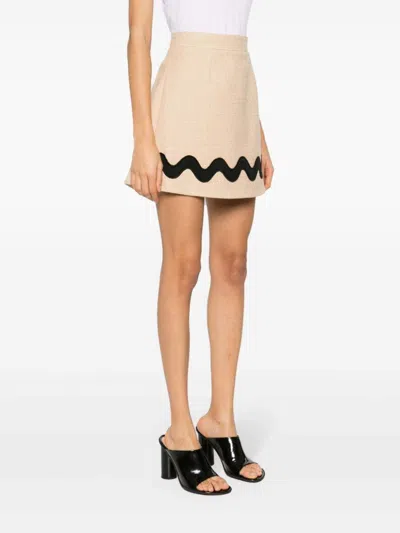 Patou Iconic Tweed Mini Skirt In Pink