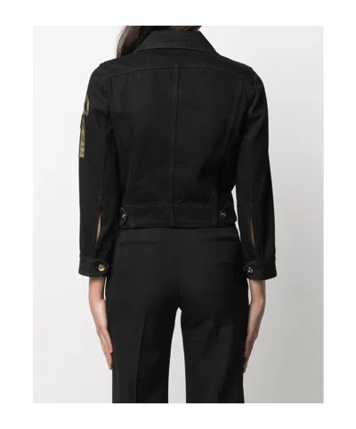 Patou Logo Embroidered Denim Jacket In Black