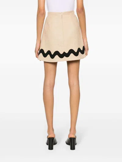 Patou Iconic Tweed Mini Skirt In Pink