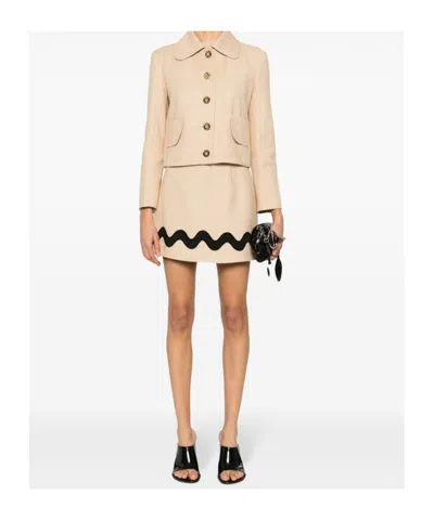 Patou Iconic Tweed Mini Skirt In Pink