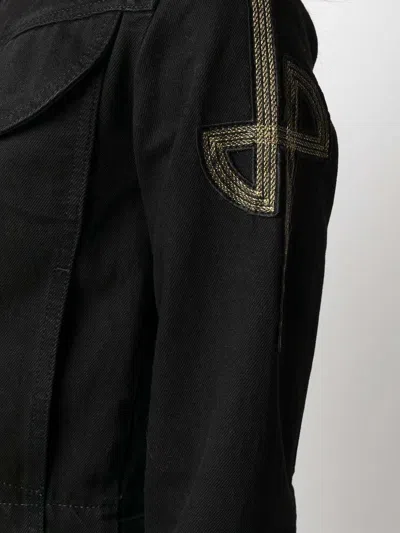 Patou Logo Embroidered Denim Jacket In Black