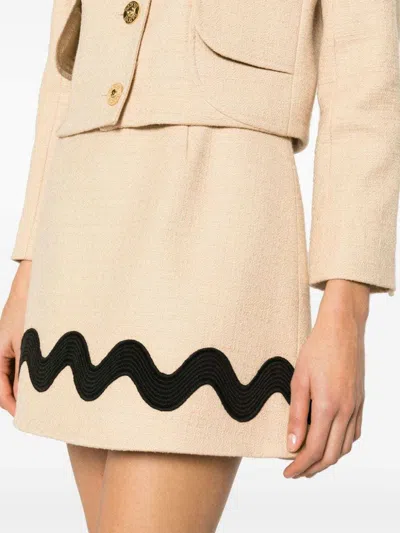 Patou Iconic Tweed Mini Skirt In Pink