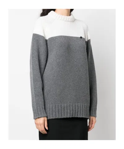 Patou Merino-blend Colour-block Jumper In Gray