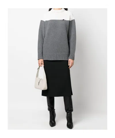 Patou Merino-blend Colour-block Jumper In Gray