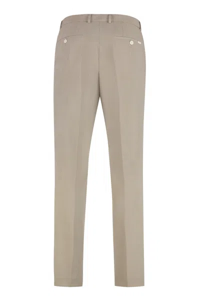 Hugo Boss Boss Wool Blend Trousers In Neutral