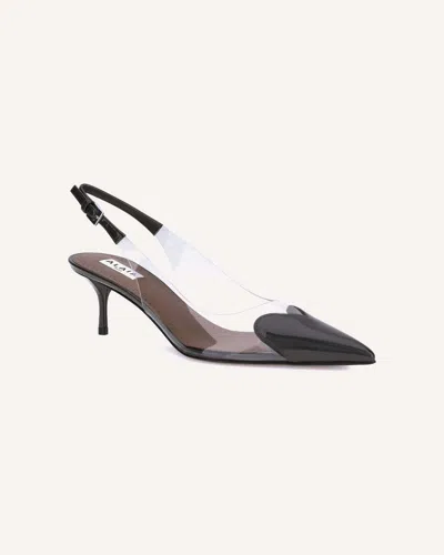 Alaïa Alaia Black Heart Mules In Patent Calfskin