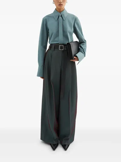 Jil Sander Women's Camisa Corbata Shirt In Blue