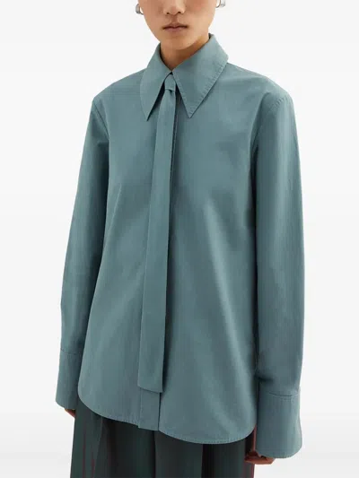 Jil Sander Women's Camisa Corbata Shirt In Blue