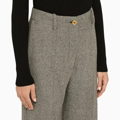 Patou Grey Herringbone Regular Trousers In Gray
